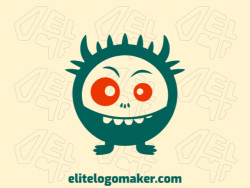 Memorable logo in the shape of a monster with mascot style, and customizable colors.