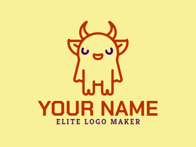 A flashy and creative abstract logo featuring a unique monster design, making it stand out as different.