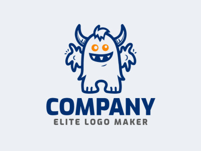 An abstract creative logo featuring a distinguished blue and orange monster shape, blending bold design with striking colors.