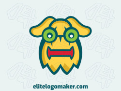 Ready-Made logo with childlike style and abstract shapes forming a monster with green, blue, and red colors.