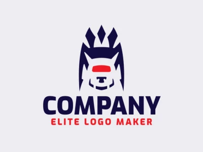 Logo Template in the shape of a monster, with abstract design with blue and red colors.