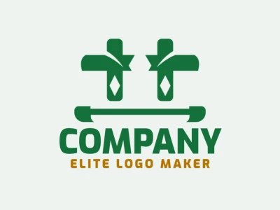 Customizable logo in the shape of a monster, with an abstract style, the color used was green.