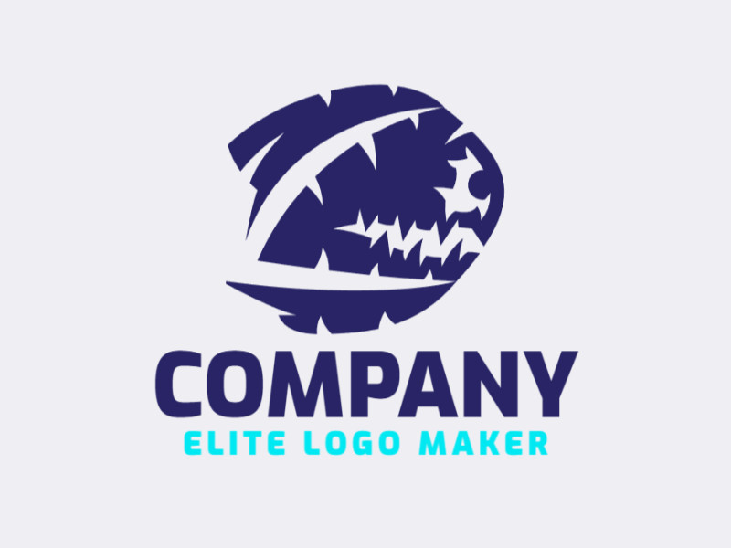 Crie um logotipo memorável para sua empresa com a forma de um peixe monstro, com estilo ilustrativo e design criativo.
