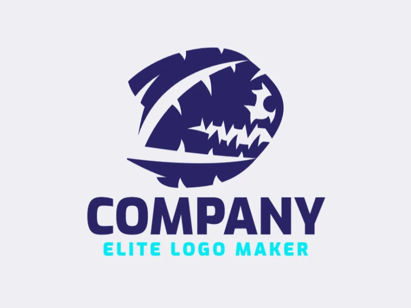 Cree un logotipo memorable para su negocio en forma de un pez monstruo con un estilo ilustrativo y un diseño creativo.