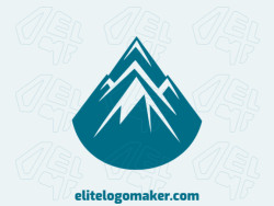 Logo template for sale in the shape of a mountain, the color used was blue.