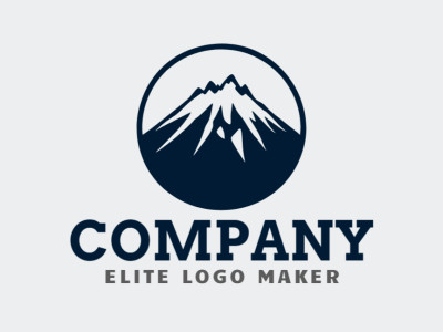 Crie um logotipo vetorial para sua empresa com a forma de uma montanha com estilo simples, a cor utilizada foi preto.