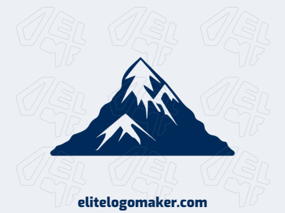 Uma silhueta simples de montanha em azul escuro, ideal para um design de logotipo limpo e tranquilo.