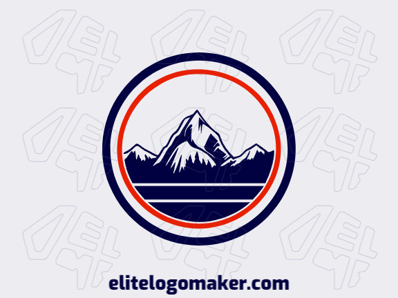 Logotipo com design criativo formando uma montanha com estilo circular e cores customizáveis.