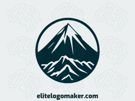 Logotipo minimalista com a forma de uma montanha com design criativo.
