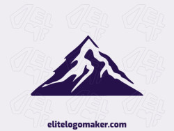The logo is available for sale in the shape of a mountain with an abstract design and purple color.