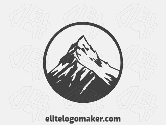 Create a memorable logo for your business in the shape of a mountain with a circular style and creative design.