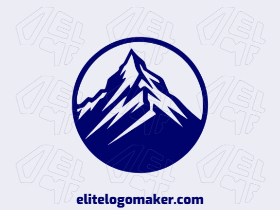Logotipo simples com a forma de uma montanha com design criativo.