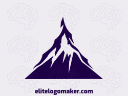 A sophisticated logo in the shape of a mountain with a sleek minimalist style, featuring a captivating dark blue color palette.