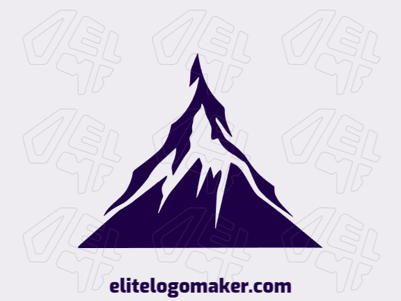Um logotipo profissional em forma de uma montanha com um estilo minimalista, a cor utilizada foi azul escuro.