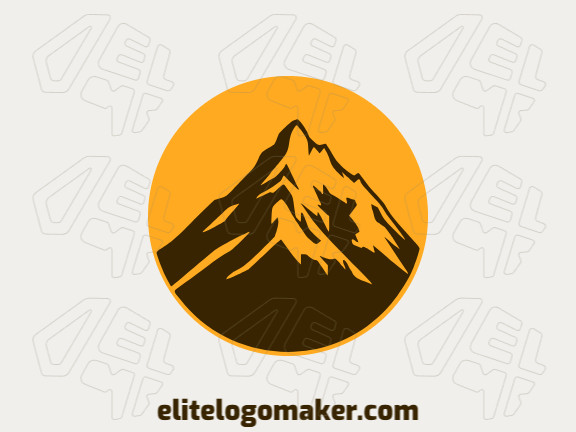 Logotipo memorável com a forma de uma montanha com estilo simples, e cores customizáveis.