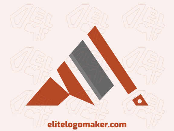 Simple logo design consists of the combination of a mountain with a shape of an ax with gray and brown colors.