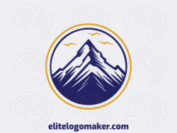 Ideal logo for different businesses in the shape of a mountain combined with birds, with creative design and abstract style.