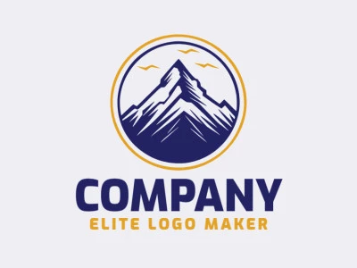 Logotipo ideal para diferentes negocios en forma de una montaña combinado con aves, con diseño creativo y estilo abstracto.