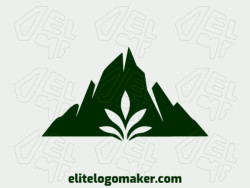 Modern logo in the shape of a mountain combined with leaves with professional design and double meaning style.