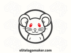 Customizable logo in the shape of a mouse with creative design and creative style.