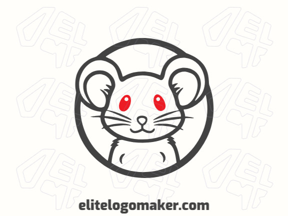 Logotipo customizável com a forma de um rato com design criativo e estilo criativo.