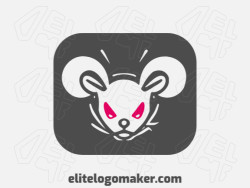 Professional logo in the shape of a mouse with creative design and animal style.
