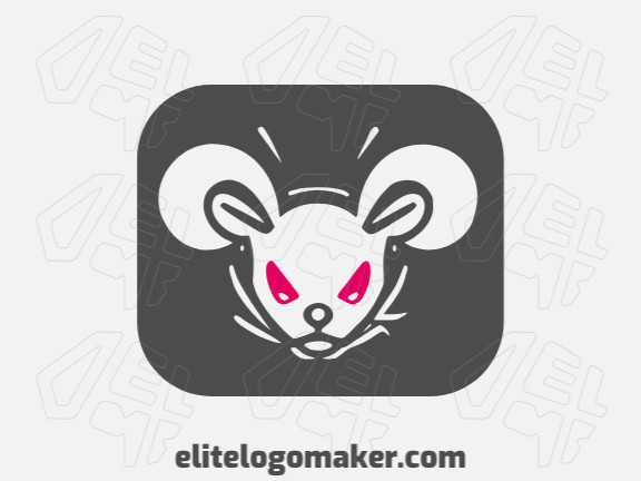 Logotipo profissional com a forma de um rato com design criativo e estilo animal.