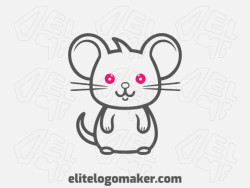 Um logotipo infantil com um ratinho brincalhão, perfeito para uma identidade de marca jovem e divertida.