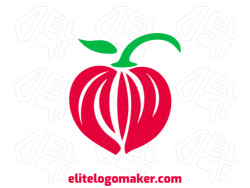 Prominent Logo in the shape of a natural pepper with differentiated design and simple style.