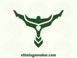 Abstract logo with a refined design forming nature bird, the color used was green.