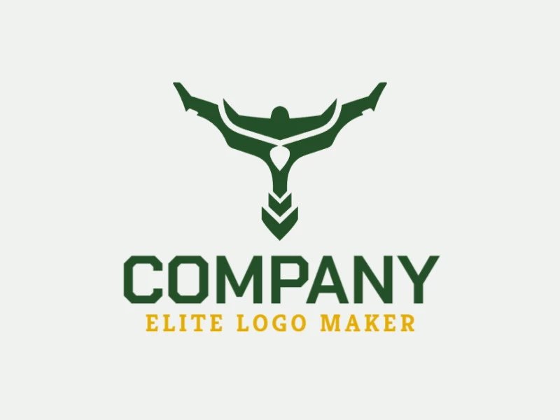 Abstract logo with a refined design forming nature bird, the color used was green.