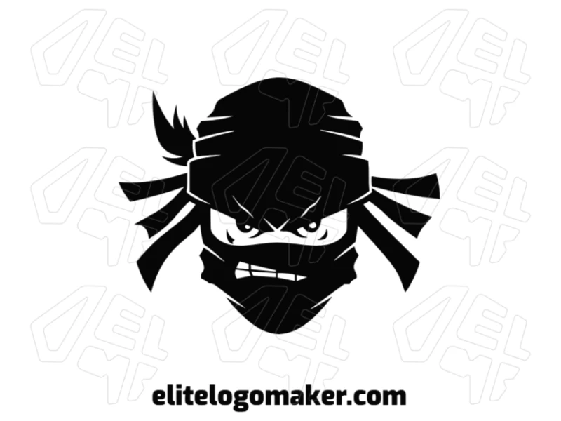 Logotipo criativo com um ninja de design customizável em estilo abstrato, combinando furtividade e estética moderna em uma identidade visual única.