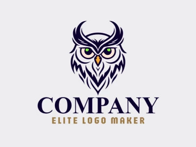 An abstract nocturnal owl logo, striking and versatile for diverse branding needs.