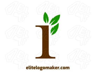 Um logo elegante e minimalista com o número "1" e duas folhas de árvore, projetado para transmitir simplicidade e natureza de forma refinada e moderna.