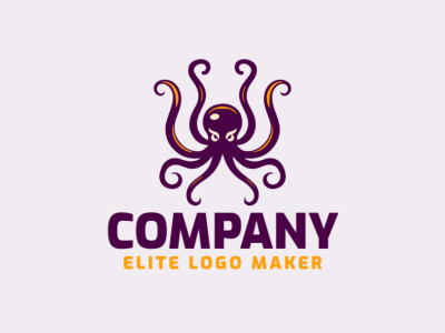 An intricate octopus logo design, blending sophistication with creativity, ideal for animal-themed brands.