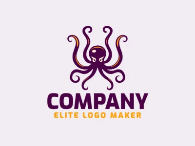 Un intrincado diseño de logo de pulpo, que combina sofisticación con creatividad, ideal para marcas temáticas de animales.