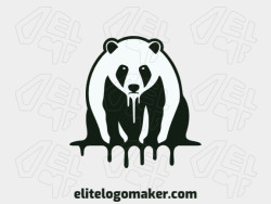 A sophisticated logo in the shape of an oil bear with a sleek simple style, featuring a captivating black color palette.