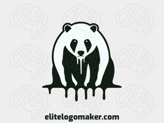 A sophisticated logo in the shape of an oil bear with a sleek simple style, featuring a captivating black color palette.