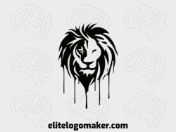 Ideal logo for different businesses in the shape of an oil lion with an abstract style.