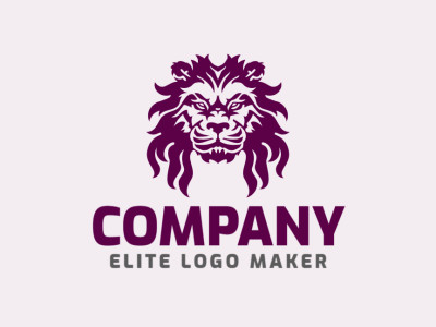 Un diseño de logo simétrico con un león viejo, representando sabiduría y experiencia.