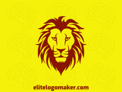 Crie um logotipo ideal para o seu negócio com a forma de um leão velho com estilo abstrato e cores customizáveis.