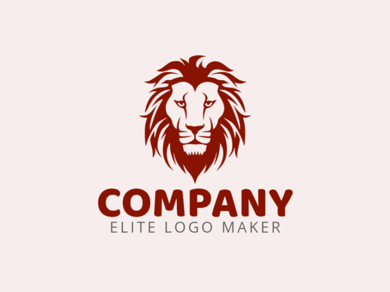 Crie um logotipo ideal para o seu negócio com a forma de um leão velho com estilo abstrato e cores customizáveis.