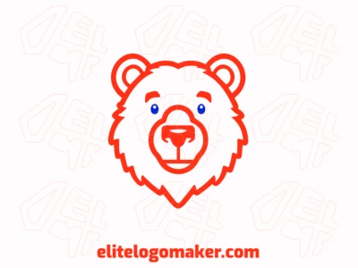 An appropriate logo design showcasing an orange bear head in a mascot style, perfect for dynamic and engaging branding.