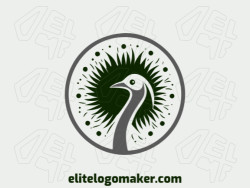 Creative logo in the shape of an ostrich with a refined design and illustrative style.