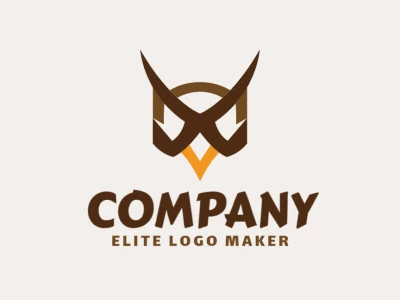 Crear su logotipo en línea con la forma de un búho con colores personalizables y estilo abstracto.