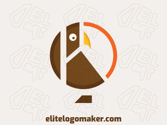 Memorable logo in the shape of an owl with circular style, and customizable colors.