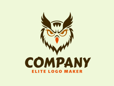 The logo features an abstract owl head in shades of brown and orange, embodying wisdom and creativity for a unique and striking brand identity.