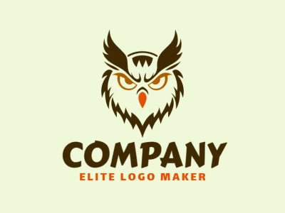 The logo features an abstract owl head in shades of brown and orange, embodying wisdom and creativity for a unique and striking brand identity.