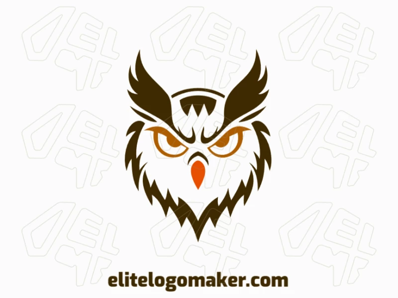 The logo features an abstract owl head in shades of brown and orange, embodying wisdom and creativity for a unique and striking brand identity.