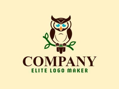 An abstract logo featuring an owl in a tree, evoking wisdom and nature's harmony, perfect for a brand with a deep connection to the environment.